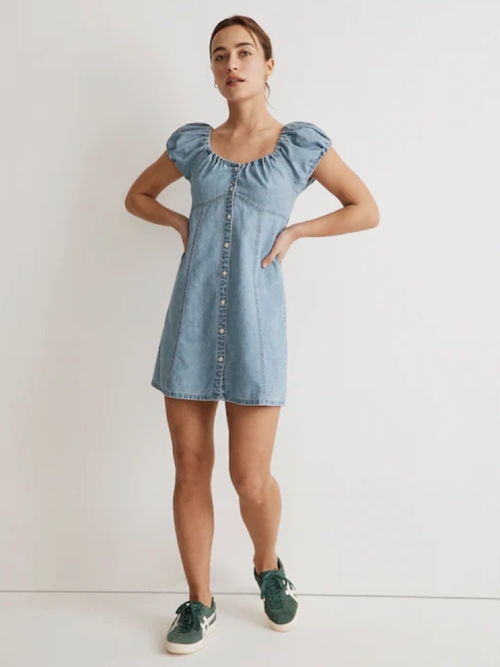 MADEWELL Chambray Denim Margie Mini Dress